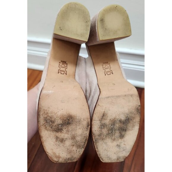 No. 6 Victoria Platform Heels Blush Furry Chunky Shoes Size 8 Designer Statement - Picture 10 of 11